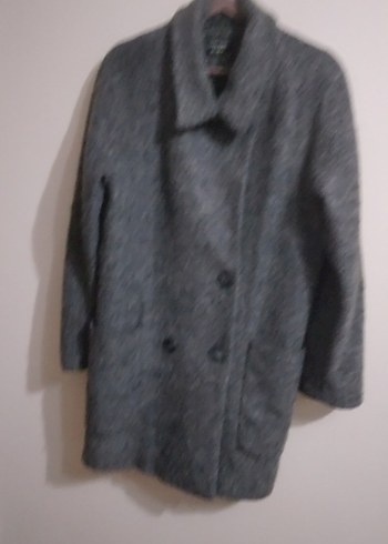 Gri Kaşe Yünlü Kadın Kaban - Görsel 4