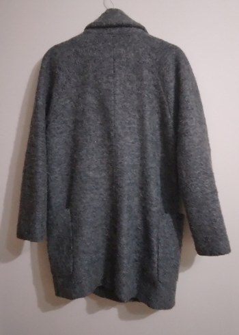 Gri Kaşe Yünlü Kadın Kaban - Görsel 6