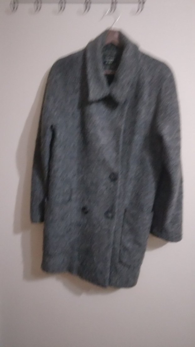 Gri Kaşe Yünlü Kadın Kaban - Görsel 4