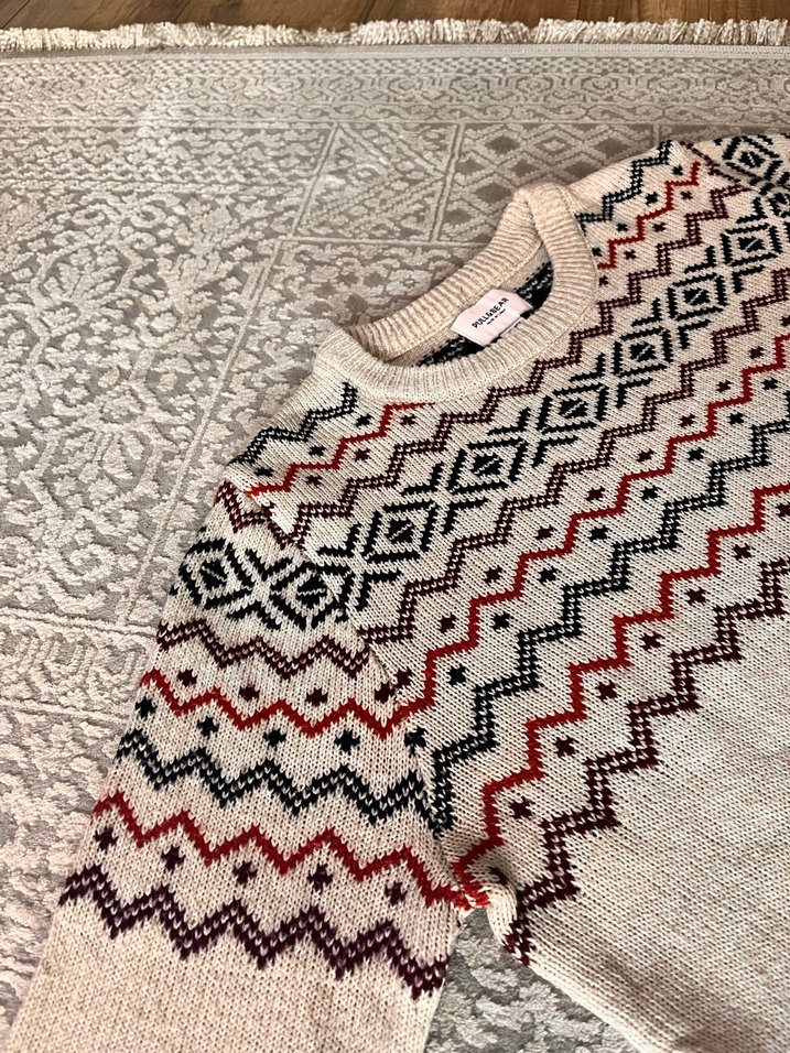 Desenli Erkek Triko Kazak - Görsel 2