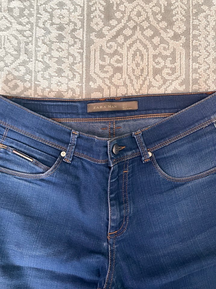 Erkek Normal Kesim Mavi Denim Jean - Görsel 2