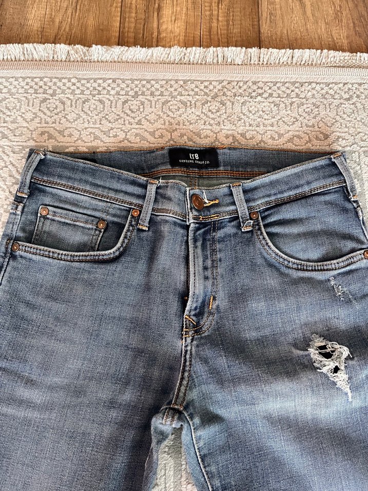 Erkek Mavi Denim Dar Kesim Jean - Görsel 3