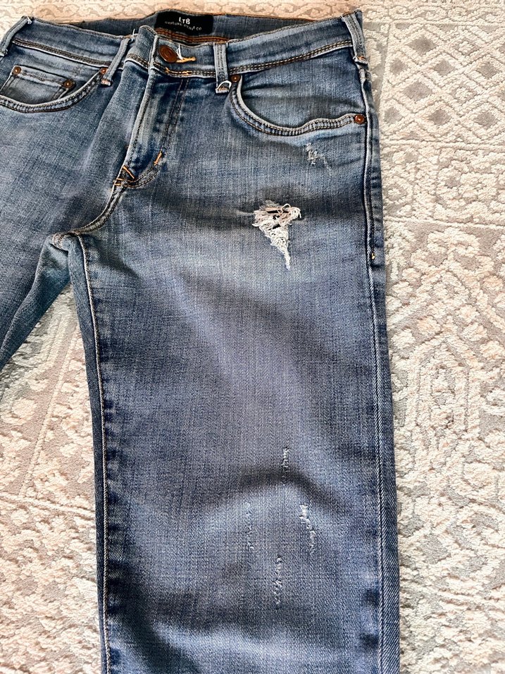 Erkek Mavi Denim Dar Kesim Jean - Görsel 2