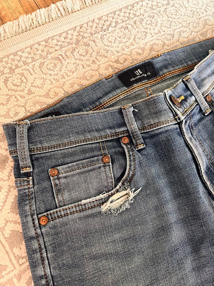 Erkek Denim Fermuarlı Dar Kesim Jean - Görsel 2