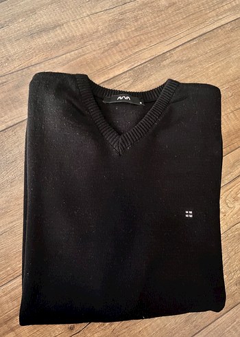 Siyah V Yaka Erkek Triko Kazak - Görsel 3