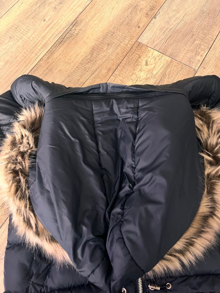 Kadın Siyah Kürklü Kış Montu - Görsel 4