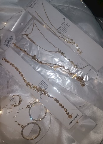 Işıltılı Altın Kadın Takı Seti