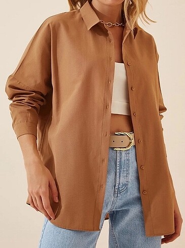 Cansel Oversize uzun basic gömlek