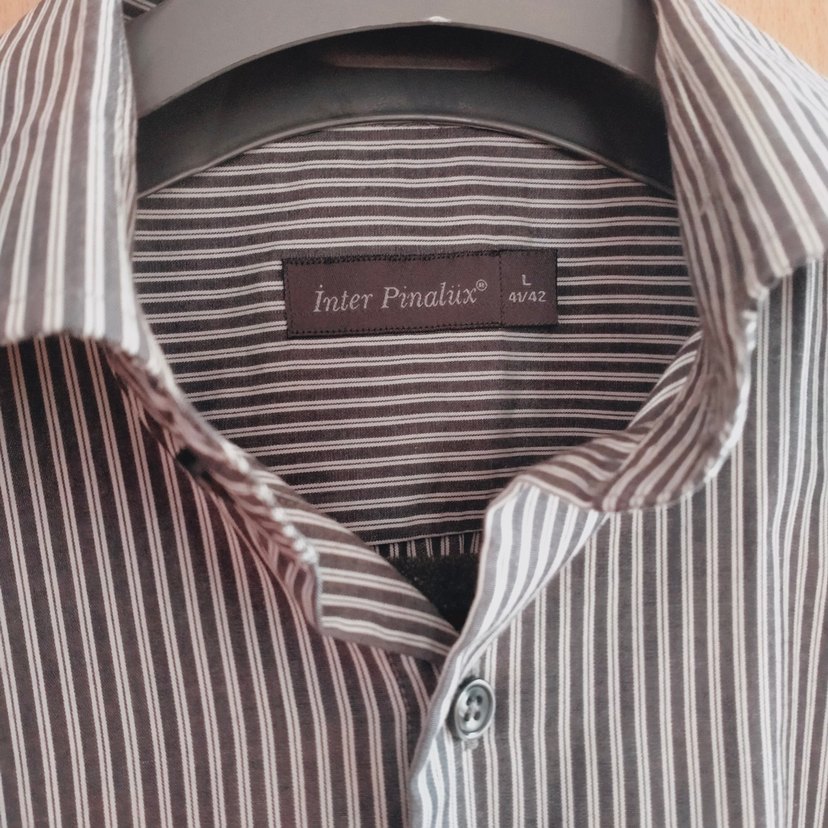 Çizgili Gri Kısa Kollu Erkek Gömlek - Görsel 3