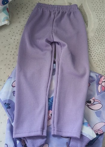 4 Yaş Beden mor Renk Mor Uzun Kollu Pijama Takımı kiz