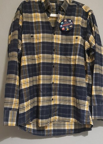 Sarı Siyah Ekose Düğmeli Erkek Gömlek - Görsel 2