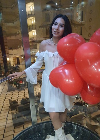 Uzun Kollu, Askısız Midi Beyaz Elbise after  elbise - Görsel 4