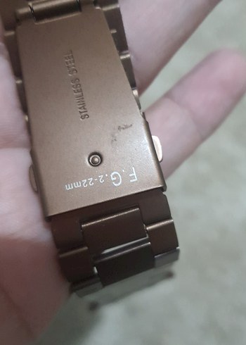 Bej Gri Metal Erkek Saat Kordonu - Görsel 4