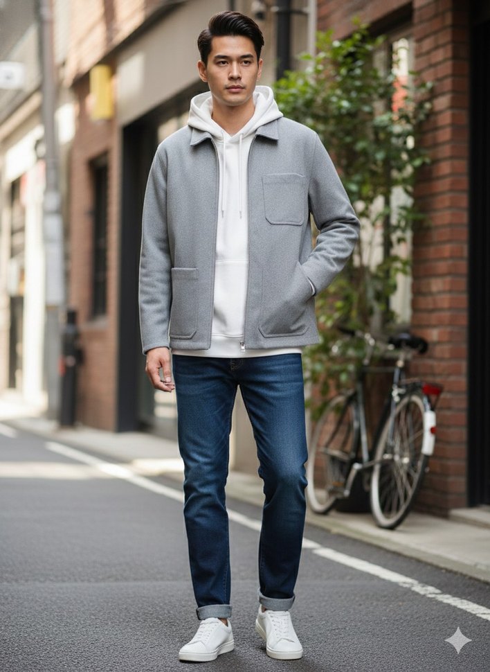 Gri Erkek Midi Boy Ceket - Görsel 2