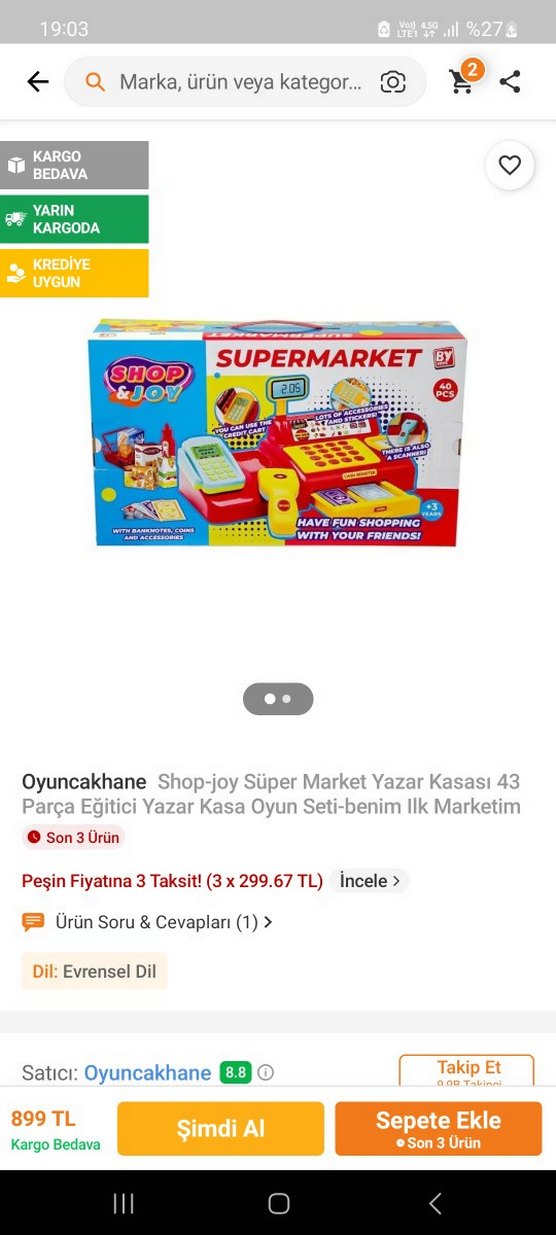 Renkli Süpermarket Oyuncak Seti - Görsel 3