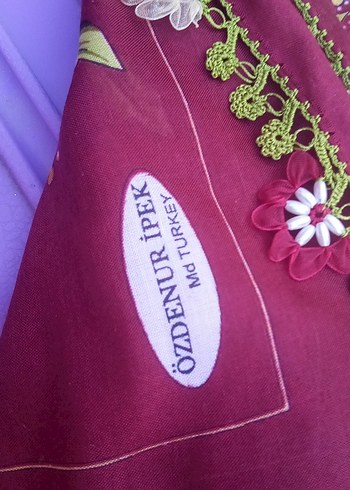  Beden bordo Renk Bordo İşlemeli Kadın Fular
