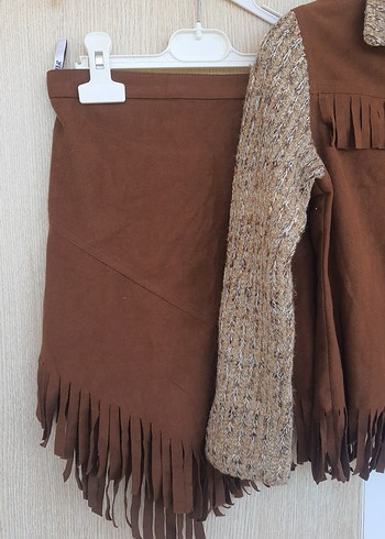 Kahverengi Süet Püsküllü Kadın Ceket - Görsel 3