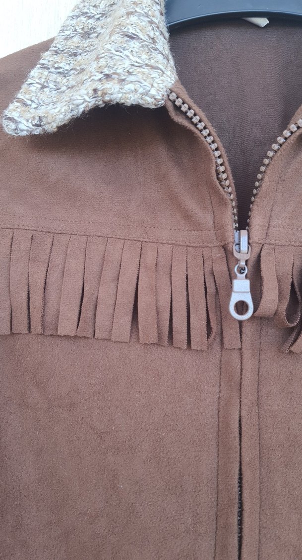 Kahverengi Süet Püsküllü Kadın Ceket - Görsel 5