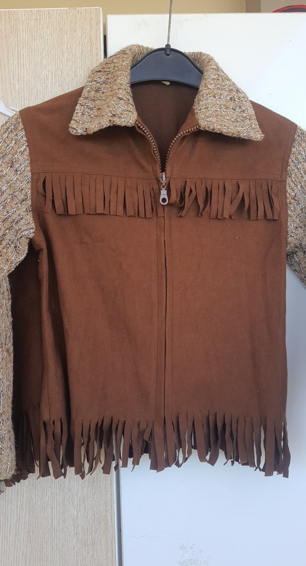 Kahverengi Süet Püsküllü Kadın Ceket - Görsel 4