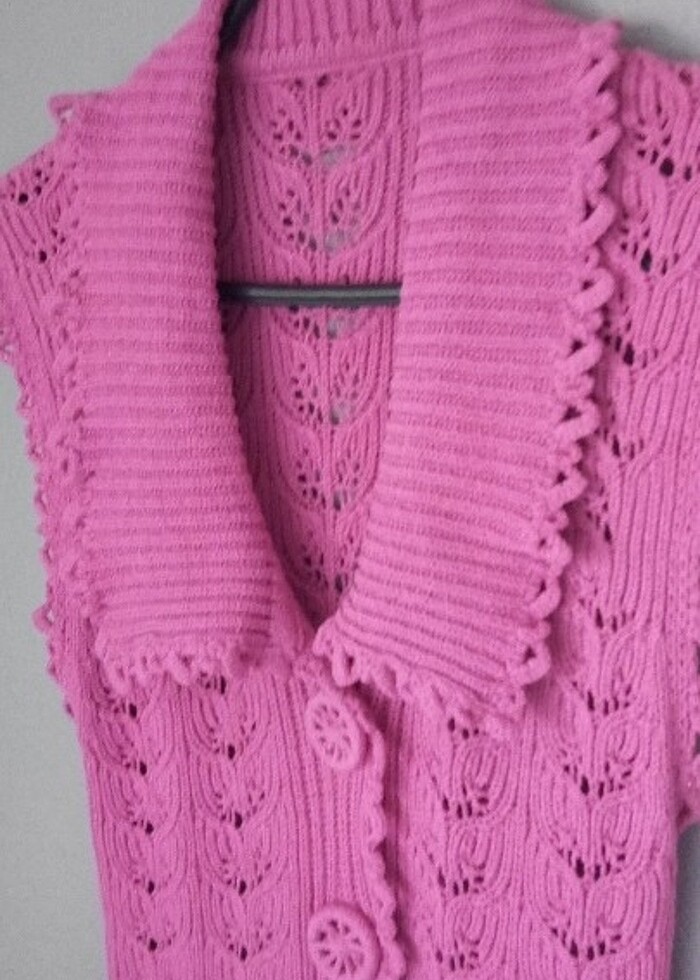 Makine işi örgü yelek - Görsel 3