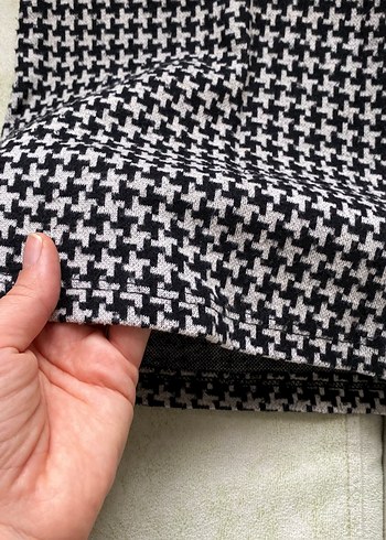 Uzun Kollu Gri Kareli Triko Elbise - Görsel 2