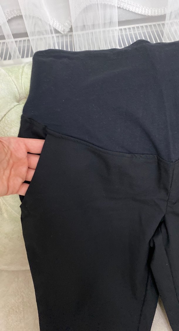 Siyah Kadın Midi Kumaş Pantolon - Görsel 2