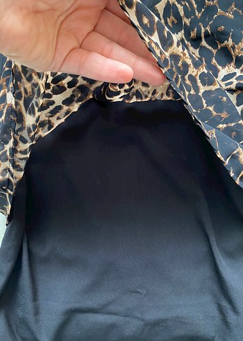 Leopar Desenli Kolsuz Bluz - Görsel 5