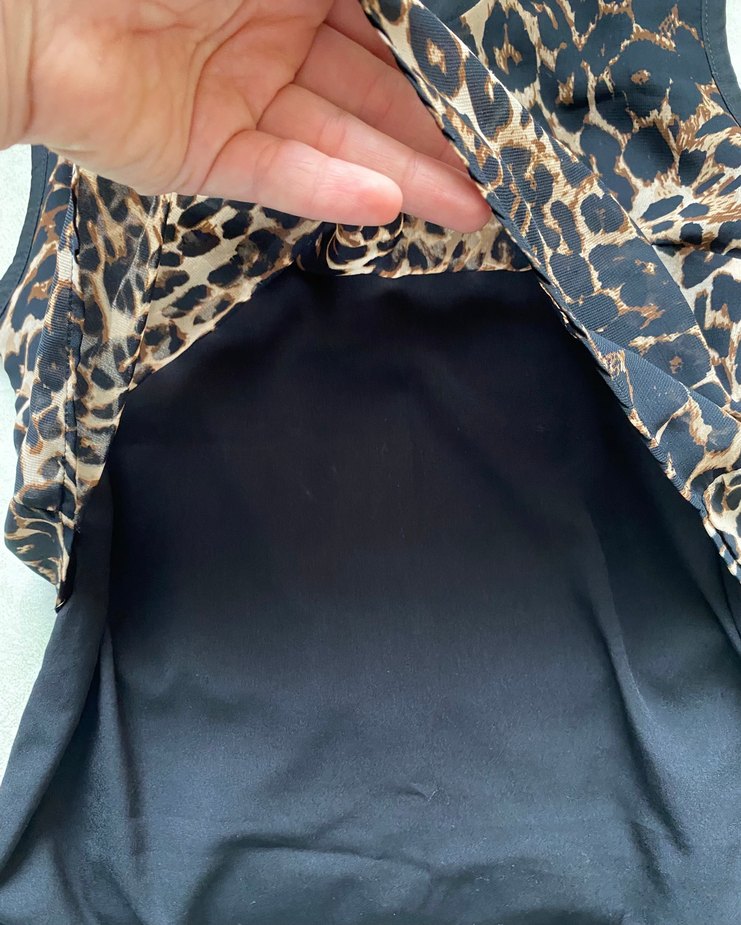 Leopar Desenli Kolsuz Bluz - Görsel 5