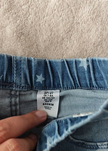 Kız Çocuk Mavi Bağlama Desenli Denim Şort - Görsel 2