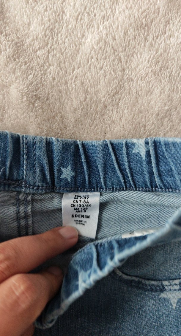 Kız Çocuk Mavi Bağlama Desenli Denim Şort - Görsel 2