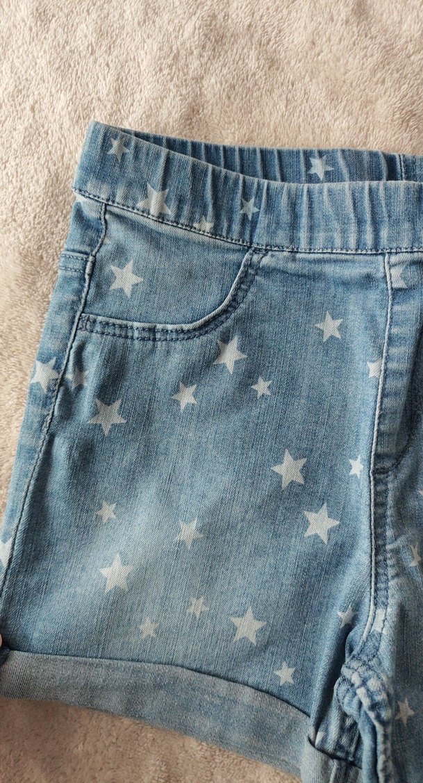 Kız Çocuk Mavi Bağlama Desenli Denim Şort - Görsel 3