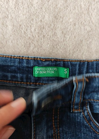 Düğmeli Mavi Kız Denim Şort - Görsel 2