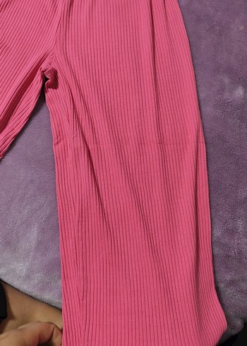 Kız Çocuk Pembe Salaş Piliseli Eşofman Altı - Görsel 3