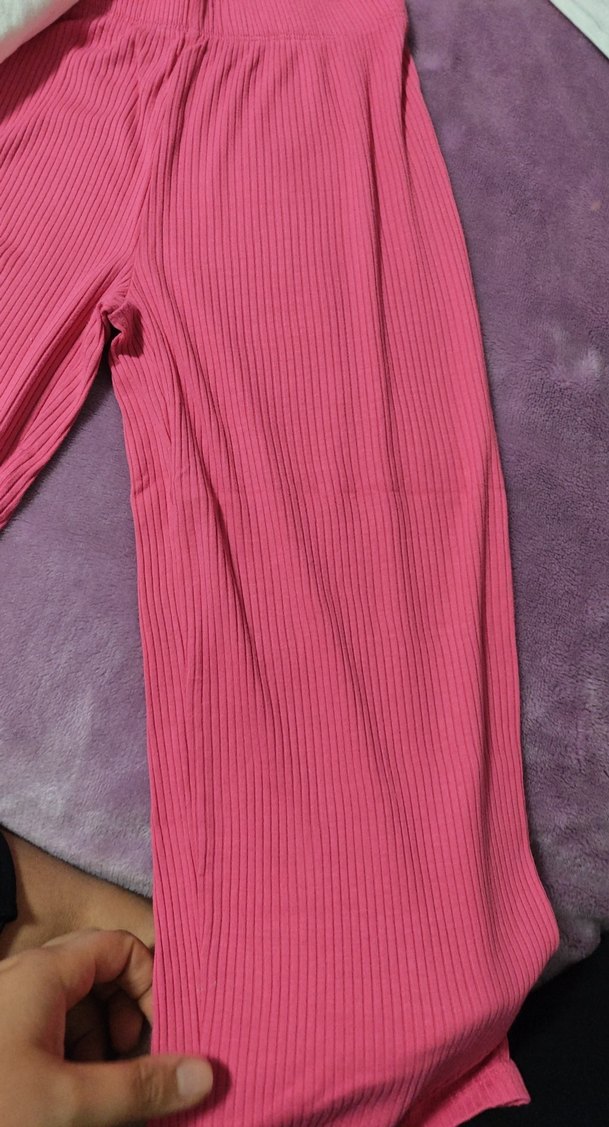 Kız Çocuk Pembe Salaş Piliseli Eşofman Altı - Görsel 3