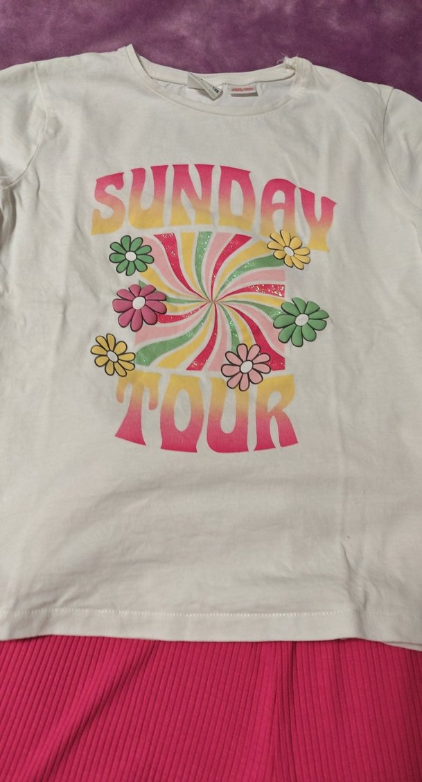 Kız Çocuk Pembe Salaş Piliseli Eşofman Altı - Görsel 2