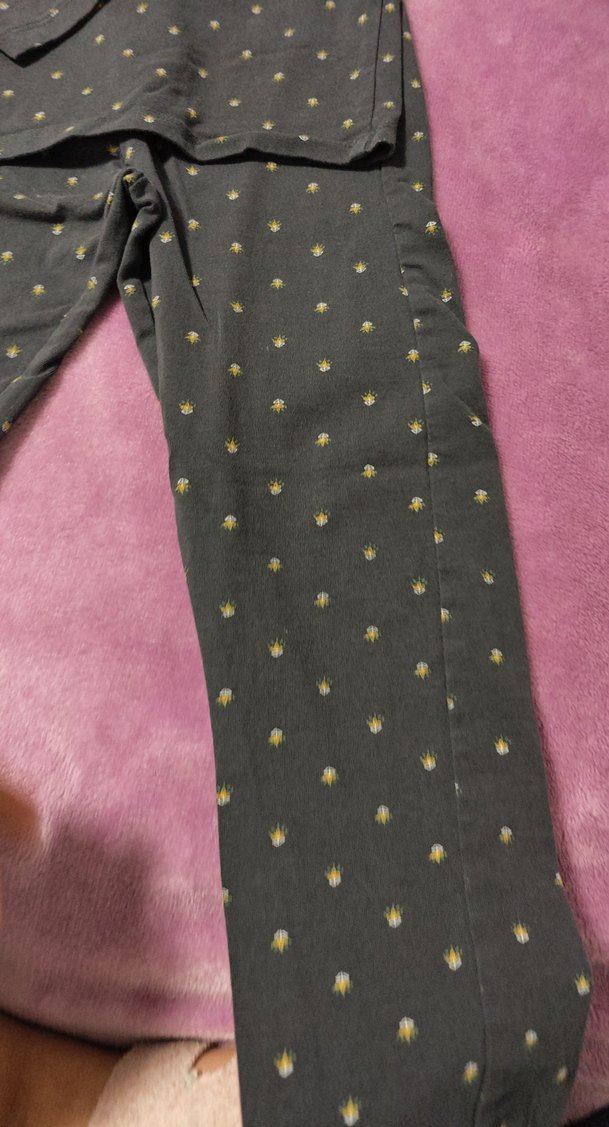 Kız Çocuk Gri Uzun Kollu Pijama Takımı - Görsel 5