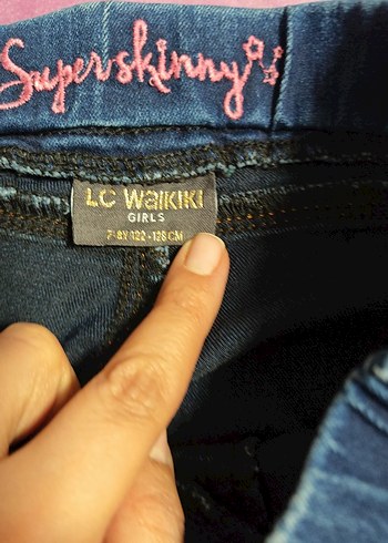 Kız Çocuk Elastik Bel Koyu Mavi Kot Pantolon - Görsel 4