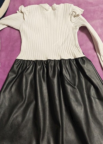 Kız Çocuk Beyaz Üst Siyah Etekli Elbise - Görsel 6