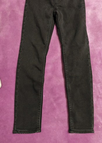 Kız Çocuk Siyah Elastik Bel Denim Pantolon - Görsel 2