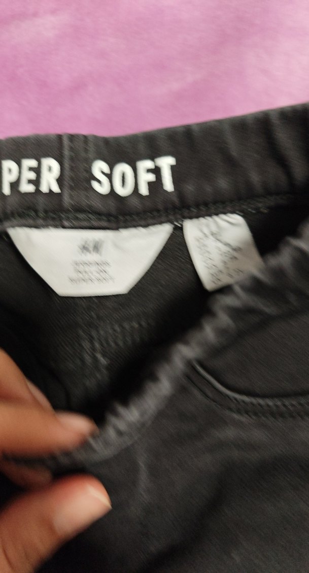 Kız Çocuk Siyah Elastik Bel Denim Pantolon - Görsel 4