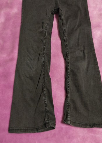 kiz Çocuk Koyu Gri Dar Kesim Kot Pantolon - Görsel 4