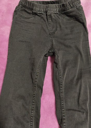 kiz Çocuk Koyu Gri Dar Kesim Kot Pantolon - Görsel 2