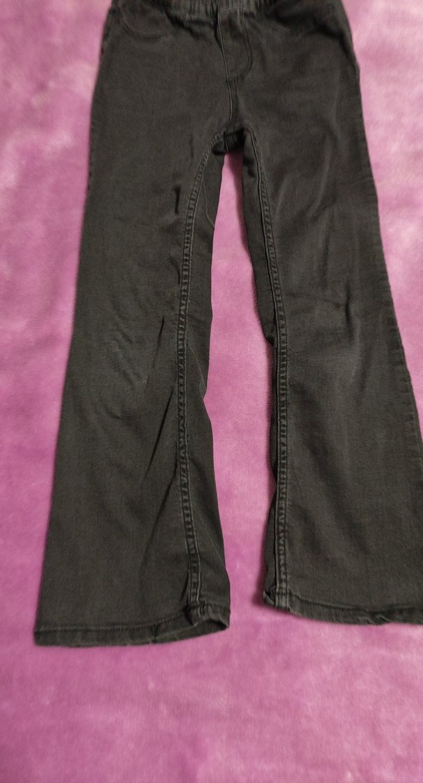 kiz Çocuk Koyu Gri Dar Kesim Kot Pantolon - Görsel 4