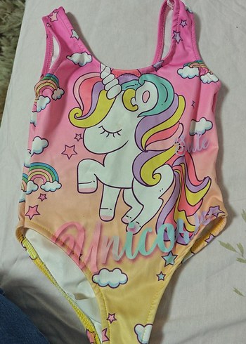 Kız Çocuk Unicorn Desenli Mayo