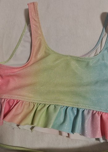 6 Yaş Beden Pastel Çok Renkli Bağlamalı Kız Çocuk Mayo