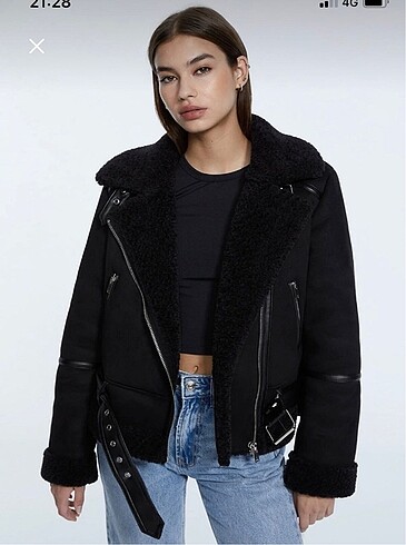 Biker ceket stradivarius