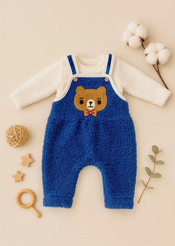 Nakışlı Ayıcık Detaylı versoftlu  Bebek Tulumu - Görsel 2