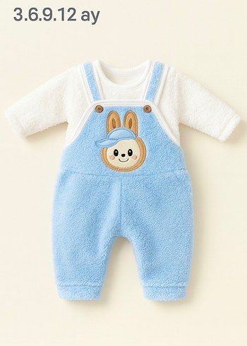 Nakışlı versoftlu Mavi Bebek Tulum - Görsel 2