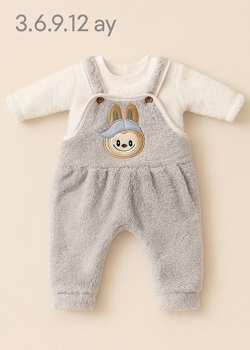 Nakışlı versoftlu Mavi Bebek Tulum - Görsel 4