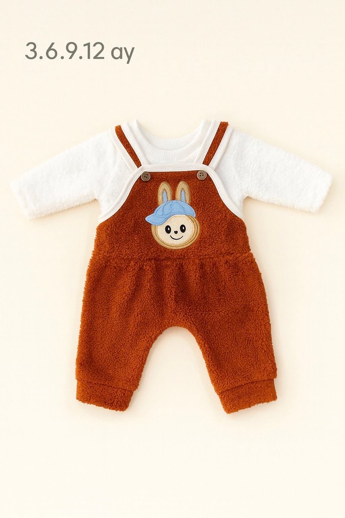 Nakışlı versoftlu Mavi Bebek Tulum - Görsel 5